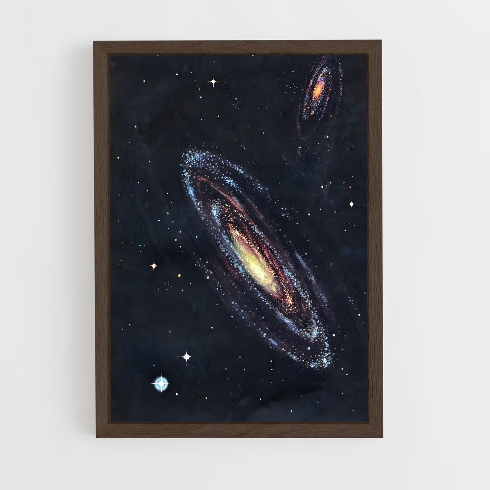 Poster Galaxies Enlacées – affiche Art spatial (vue 5)